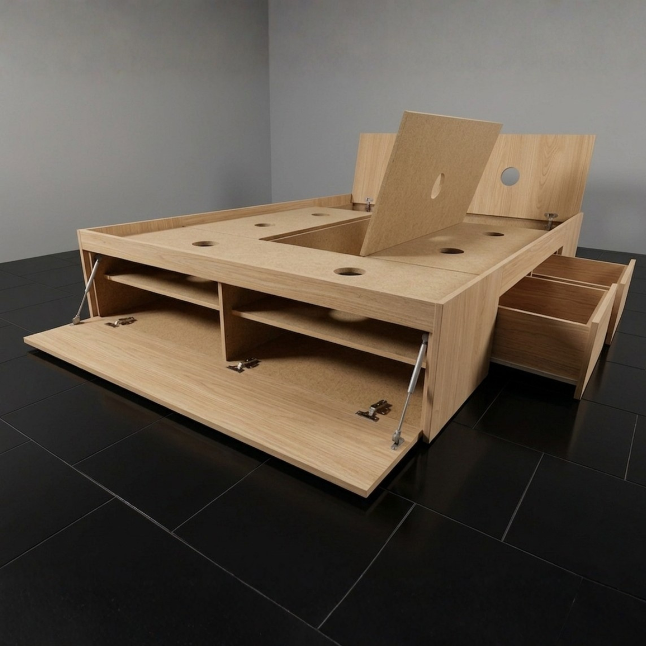 Sommier con Cajones y Baúles 2 Plazas | Guardado Inteligente 140×190