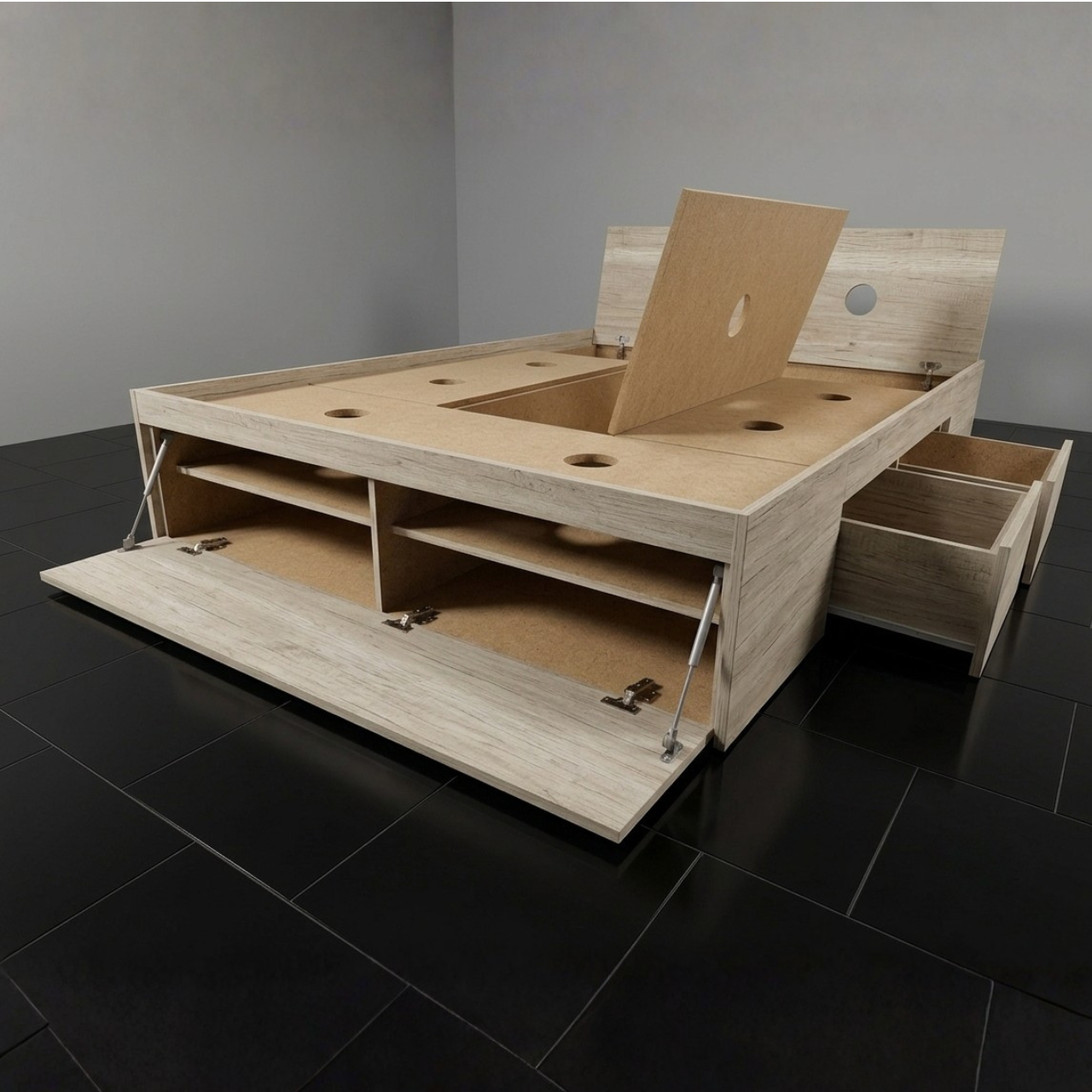 Sommier con Cajones y Baúles 2 Plazas | Guardado Inteligente 140×190